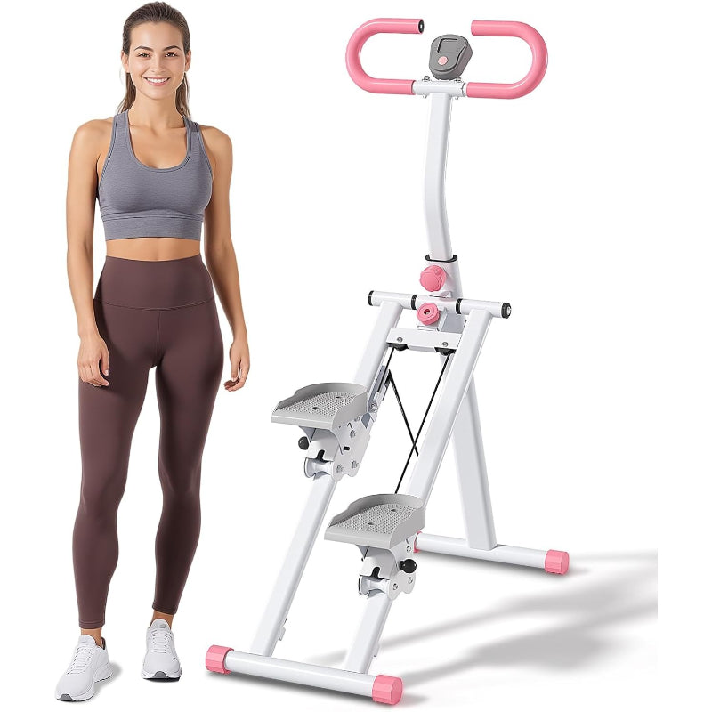 Folding Vertical Stair Stepper with Handlebar & Monitor