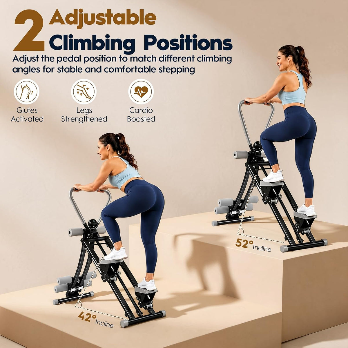 2-in-1 Stair Stepper & Ab Machine Home Gym