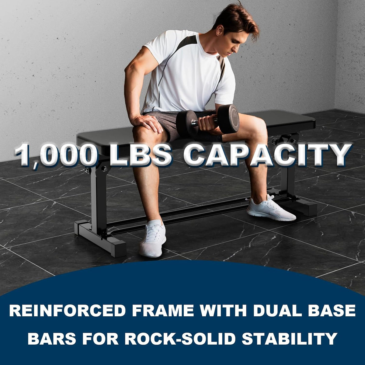 Extended Flat Weight Bench 1000lbs Capacity