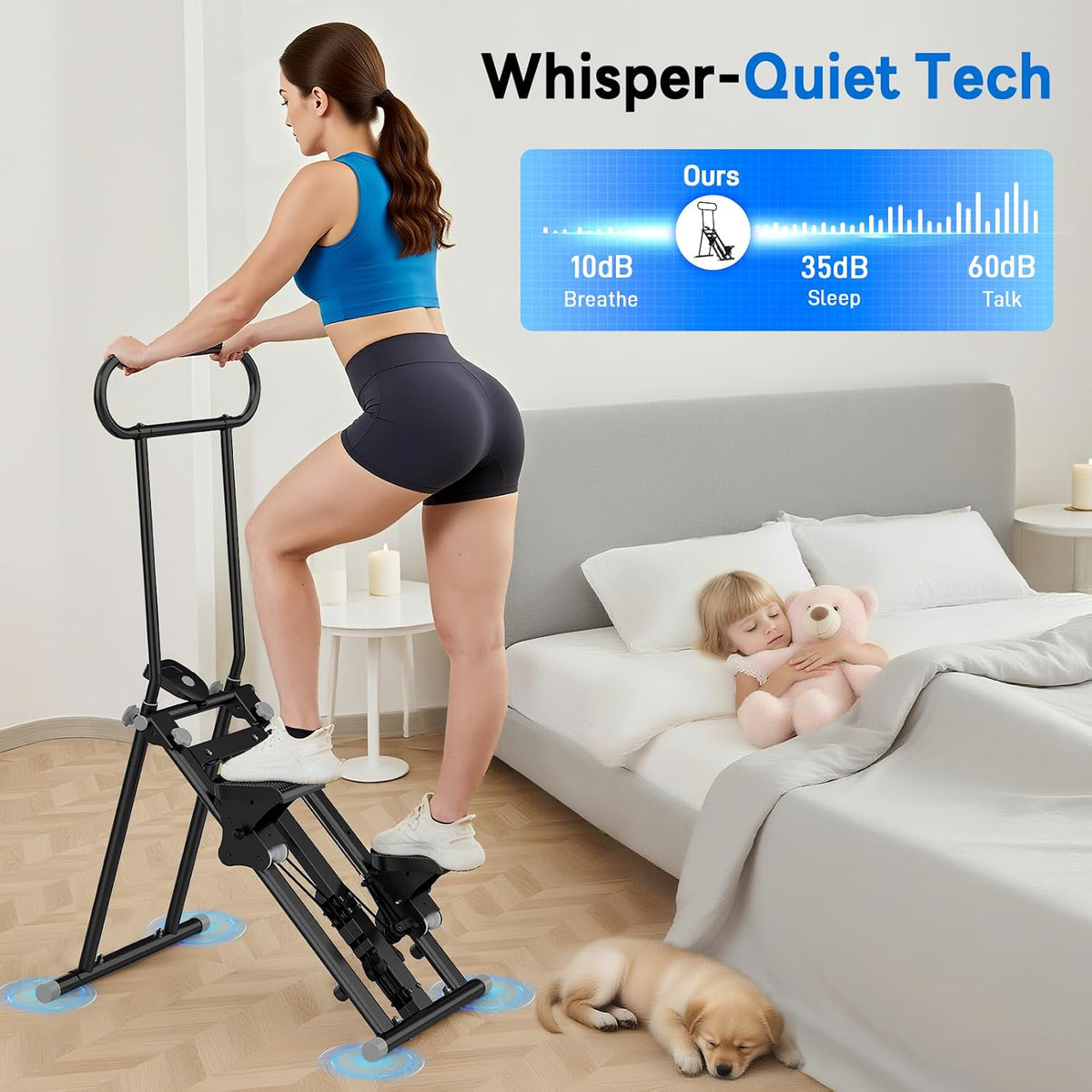 Foldable Stair Stepper 350LBS Capacity