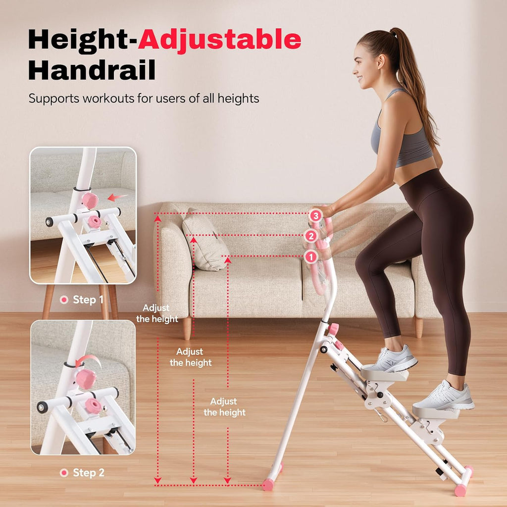 Folding Vertical Stair Stepper with Handlebar & Monitor