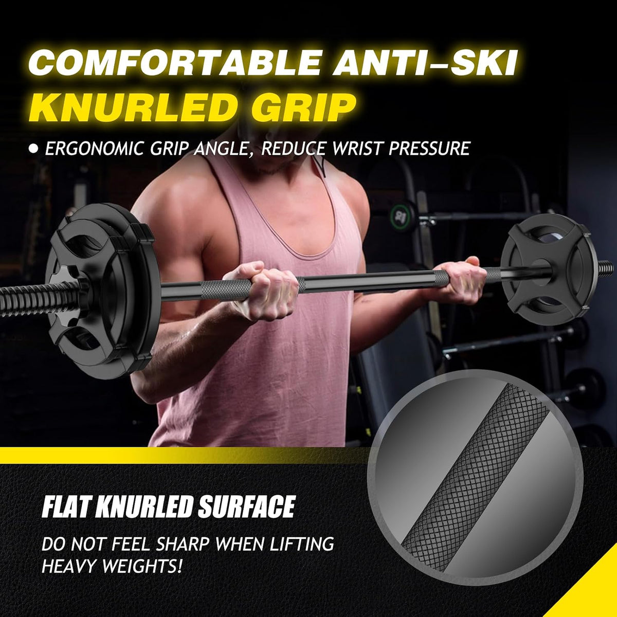 57" 1" Standard Straight Weight Lifting Bar