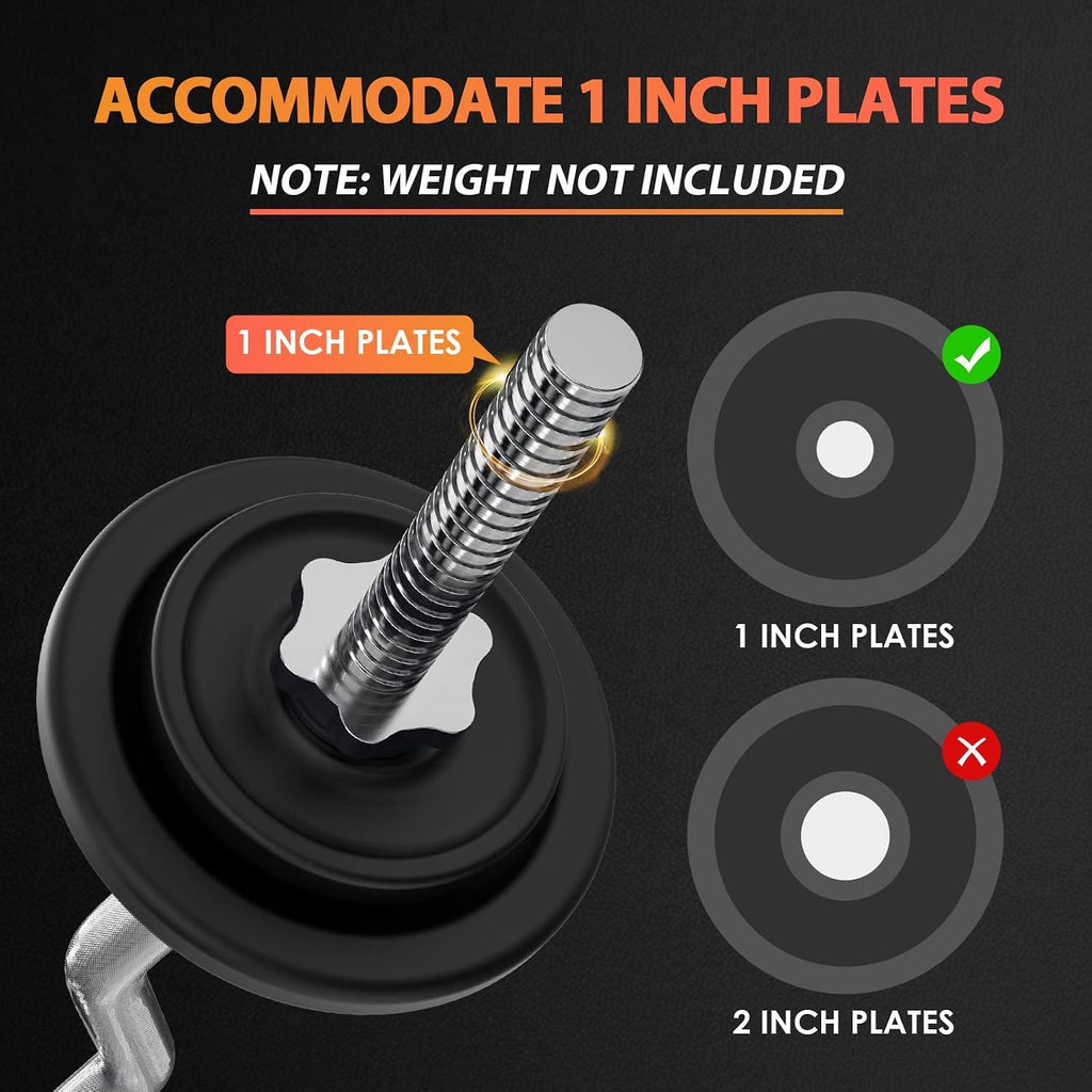 47" EZ Curl Bar 1" with Collars
