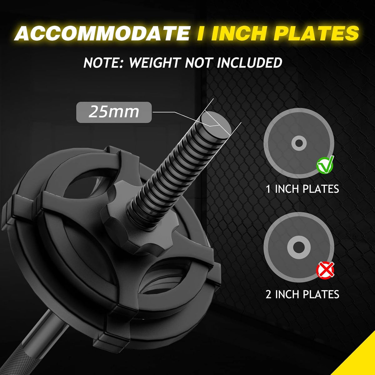 57" 1" Standard Straight Weight Lifting Bar