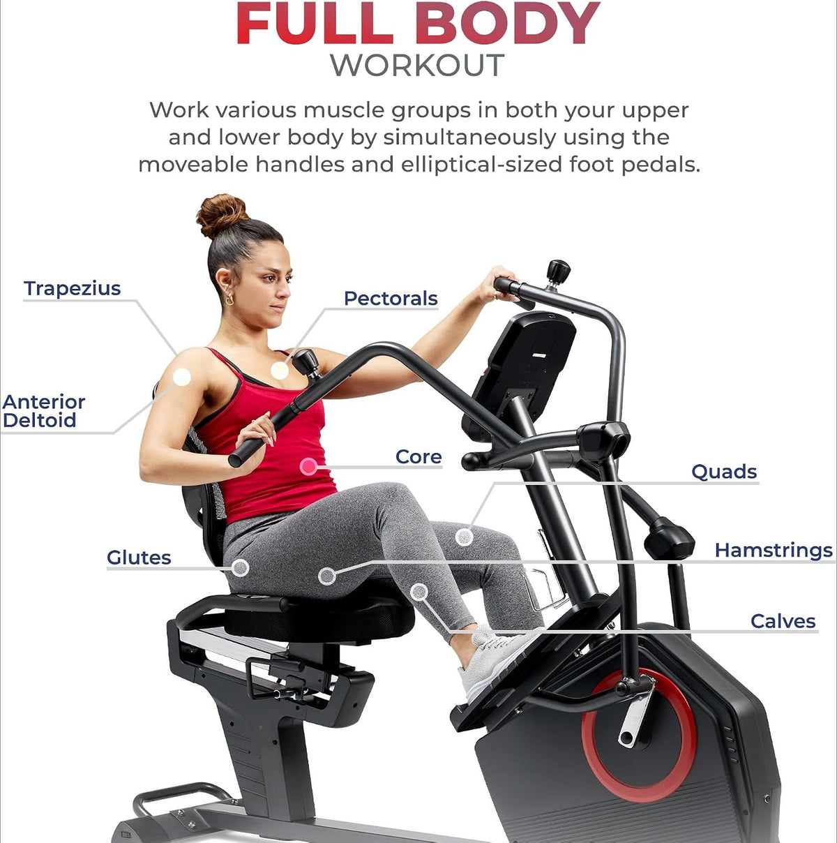 Recumbent Cross Trainer with Arm Exercisers