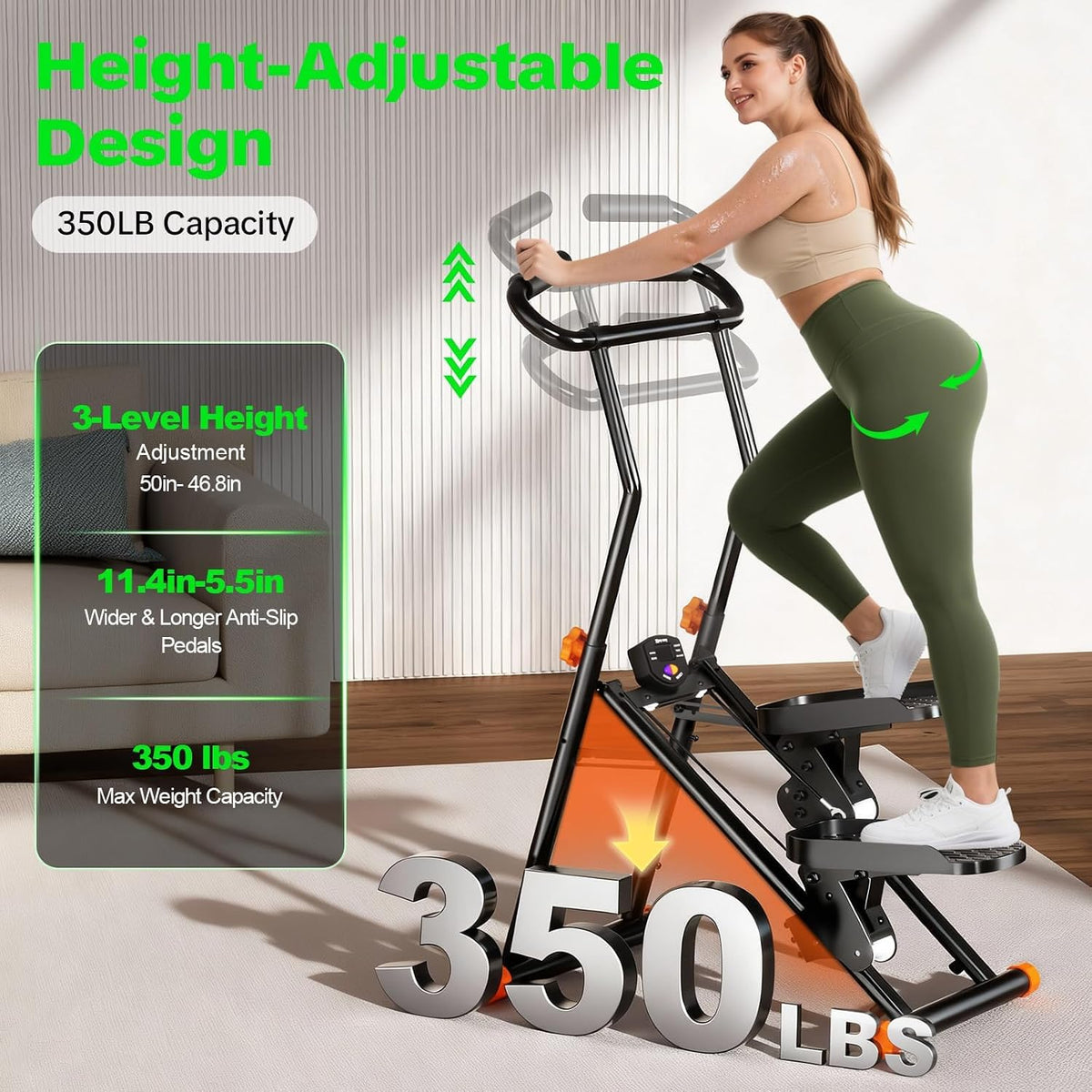 Stair Stepper Adjustable Height & Resistance