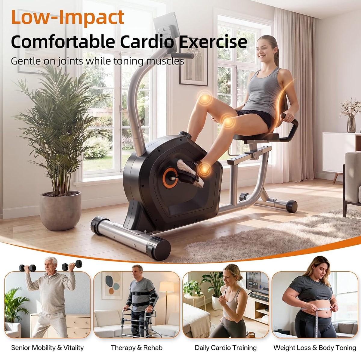 Recumbent Exercise Bike 400LB Capacity