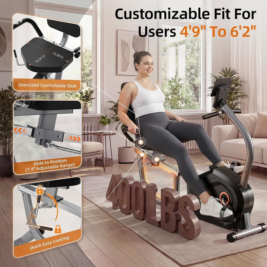 Recumbent Exercise Bike 400LB Capacity
