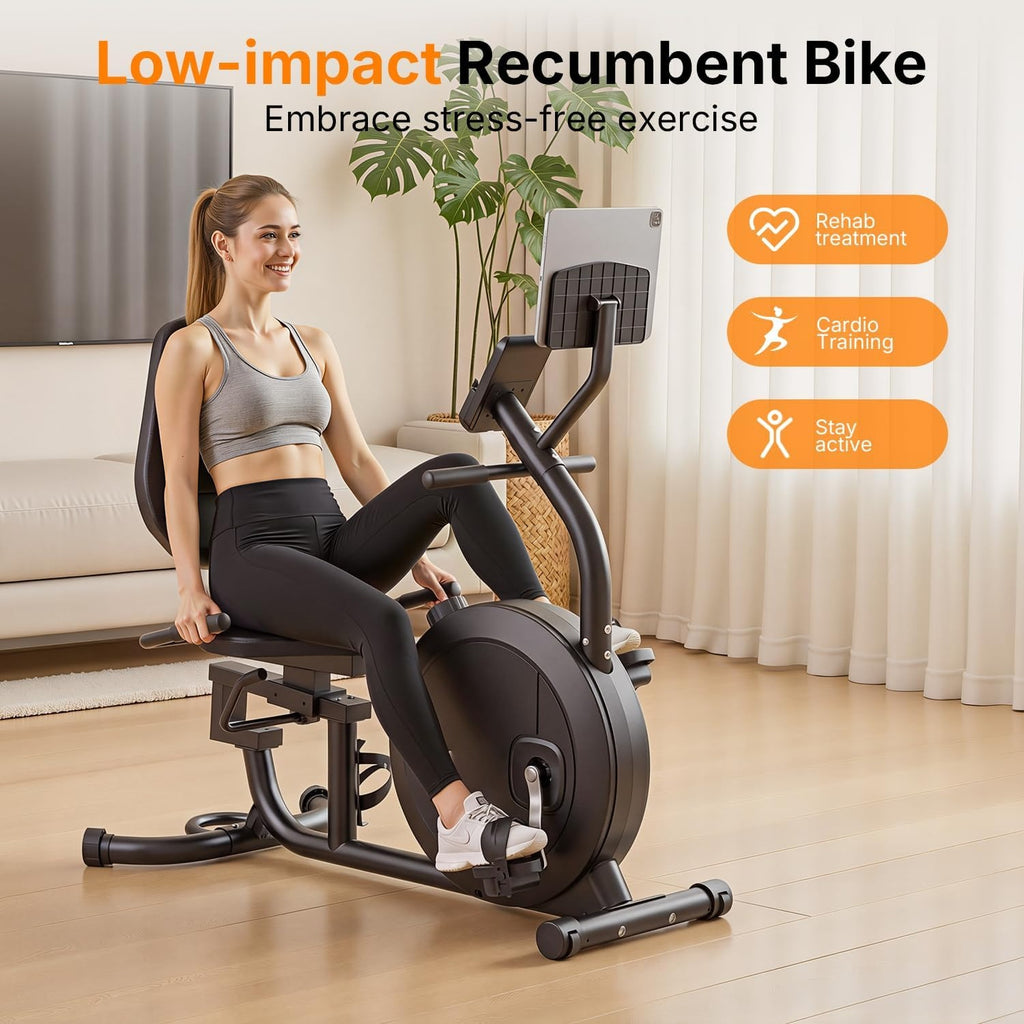 Recumbent Magnetic Exercise Bike 300LBS Capacity